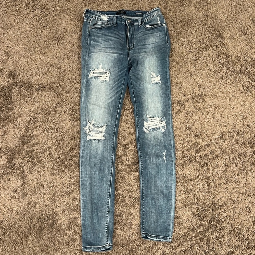 Judy Blue skinny fit distressed longer inseam 13/31